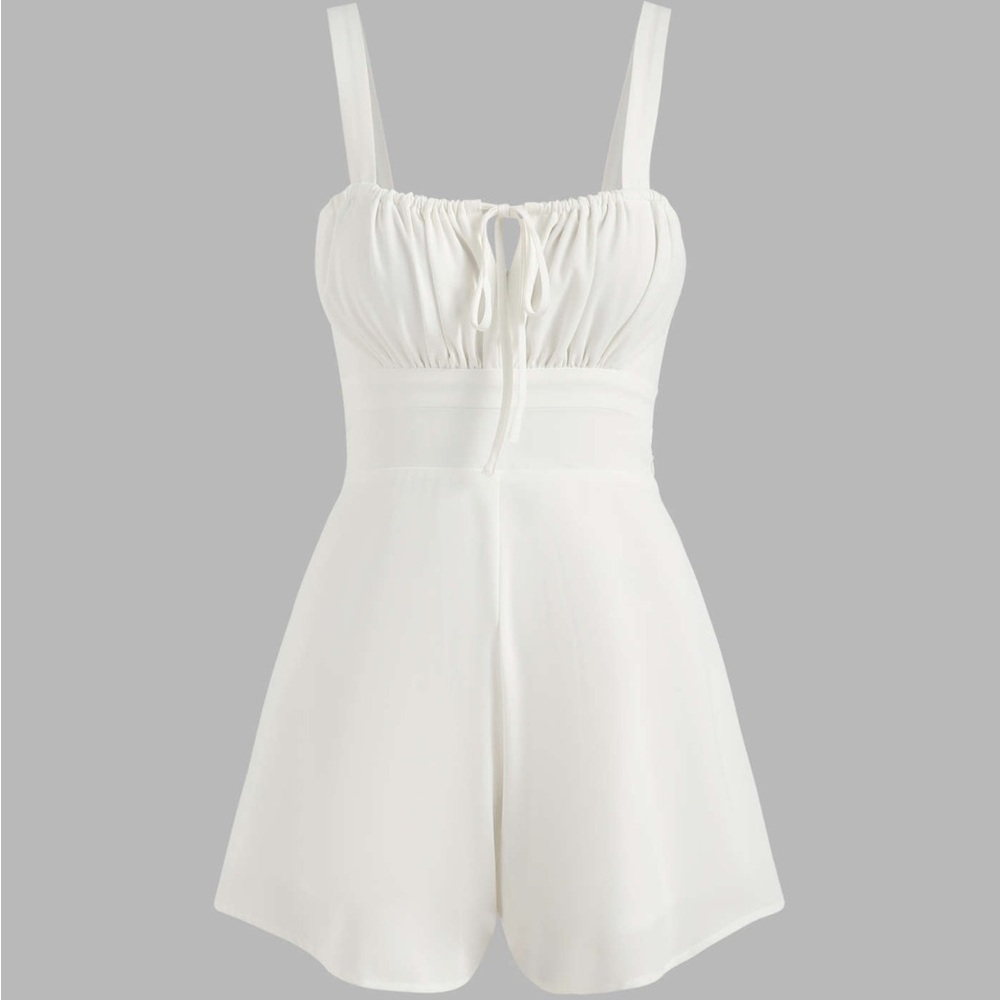 BACKLESS SOLID RUCHED PLAYSUIT / CIDER